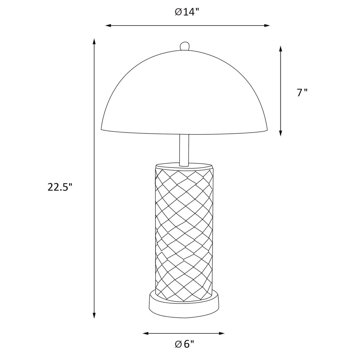 Mantova - Dome Quilted Lamp (Set of 2) - Black