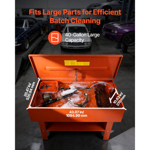 Parts Washer 40-Gallon with Electric Pump for Automotive Cleaning