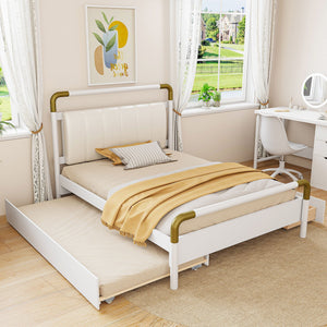 Storage Platform Bed, With 2 Big Drawers, Trundle