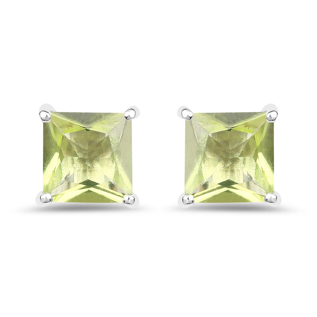 2.00 Carat Genuine Peridot .925 Sterling Silver Earrings