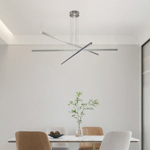 48" Modern LED Chandelier - Geometric 3-Arm Design