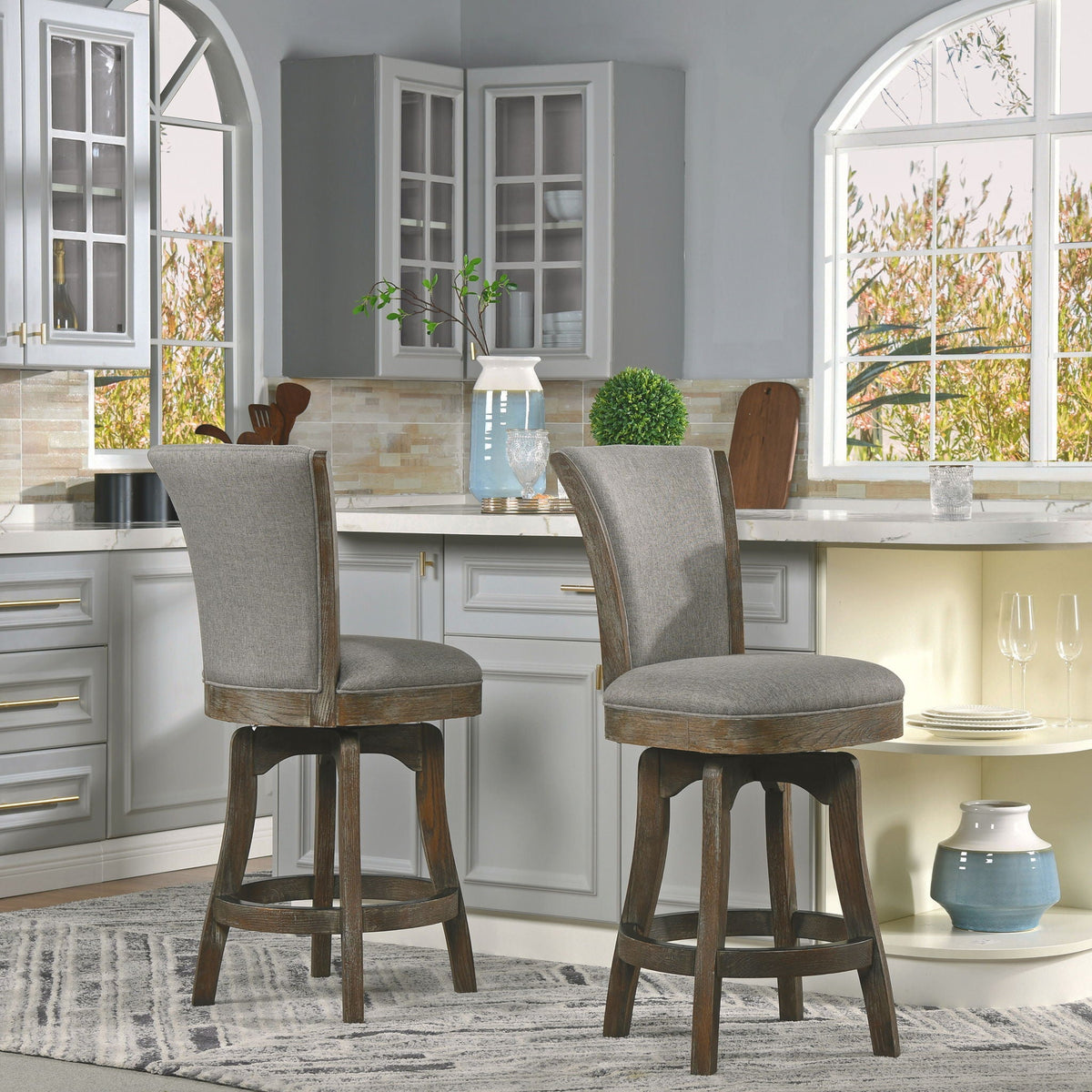 Henry - Armless Swivel Counter Height Bar Stool
