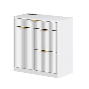 Freestanding Office File Cabinet with Built-in Charging Station