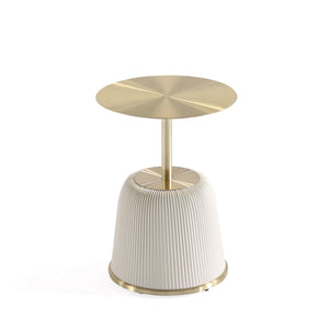 Anderson - Upholstered End Table With Round Top