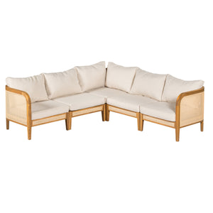 Kirkby Outdoor 5 Seater V-Shaped Acacia Wood Sofa