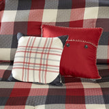 7 Piece Herringbone Comforter Set Red Queen