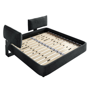 Cloud Bed Frame With Oversized Padded Movable Headboard