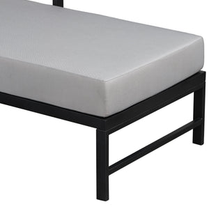 U_style Outdoor L-Shaped Sofa with Iron Frame and Ultra-Thick Cushions
