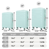 Set 3PCs 20'/24'/28' ABS Spinner Wheel Luggage - Mint Green