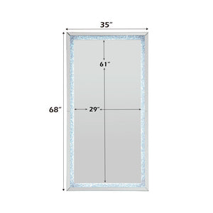 Noralie - Floor Mirror - Faux Diamonds & Mirrored
