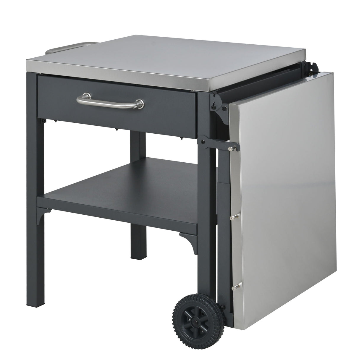 Foldable Outdoor Kitchen Cart With Storage For Patio