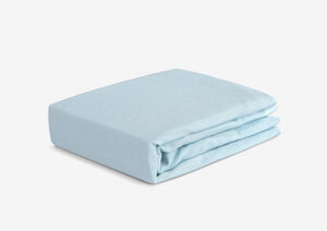 Cooling Linen Crib Sheet with Powerband Secure Fit - Baby Blue