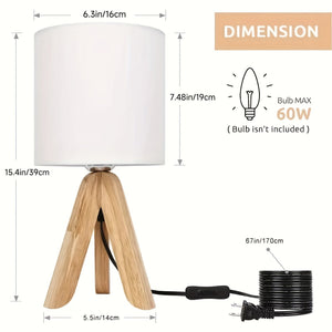 Cute Tripod Table Lamp with Fabric Shade for Desk Bedroom Dorm or Nightstand