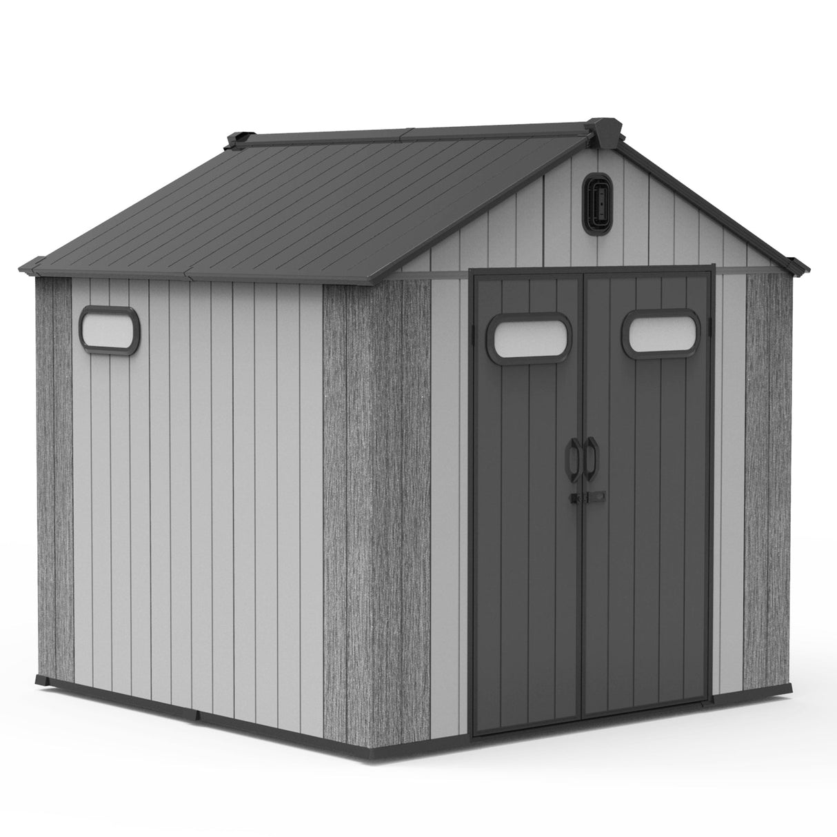 8x8FT Resin Outdoor Storage Shed with Lockable Door