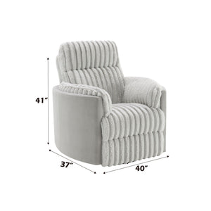 Emee Corduroy Glider Recliner With Swivel - Gray