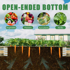 Heavy Duty Galvanized Raised Garden Bed Kit For Vegetables, Flowers & Herbs