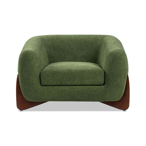 Sherpa Arm Chair with Removable Cushion - Black, White, Dark Green