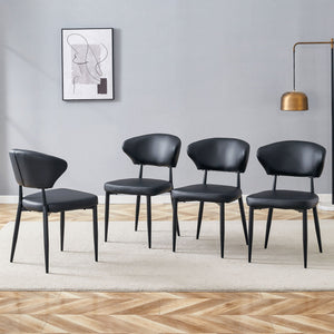 Minimalist Ergonomic Dining Chair With Curved Backres (Set of 4)