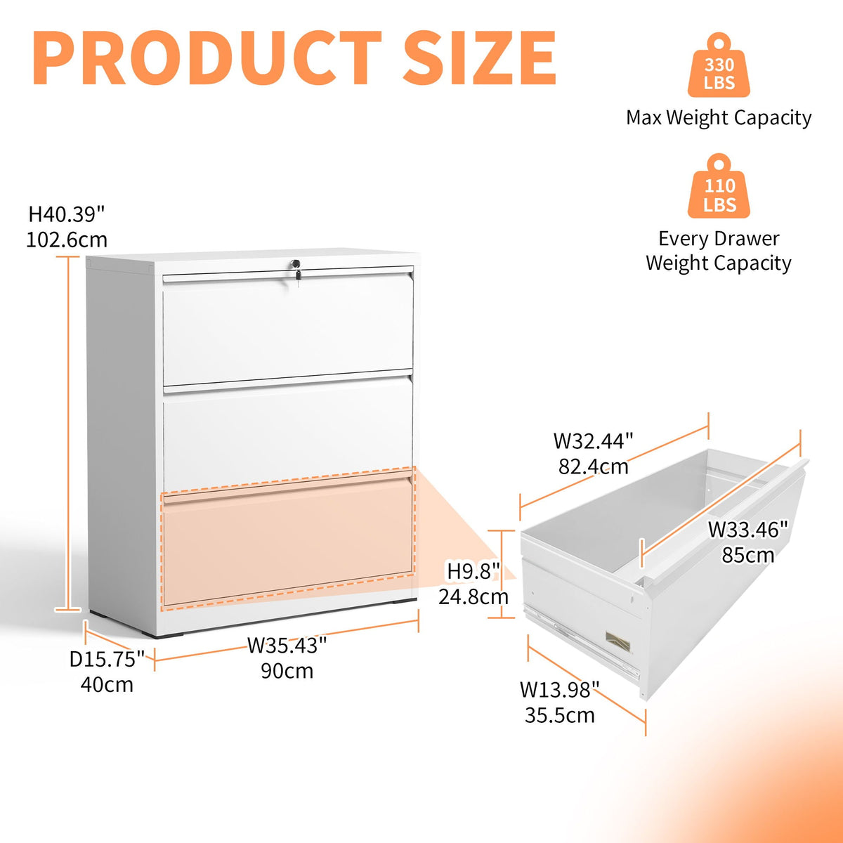 Premium Drawer Metal Lateral File Cabinet With Lock