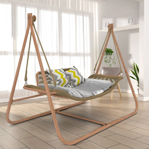 Freestanding Double Egg Swing Chair with Stand