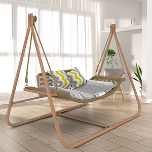 Freestanding Double Egg Swing Chair with Stand