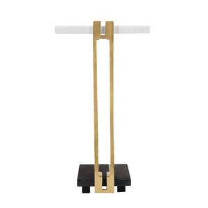 Crystal Side Table With Metal Frame, Artistic Accent Table For Living Room