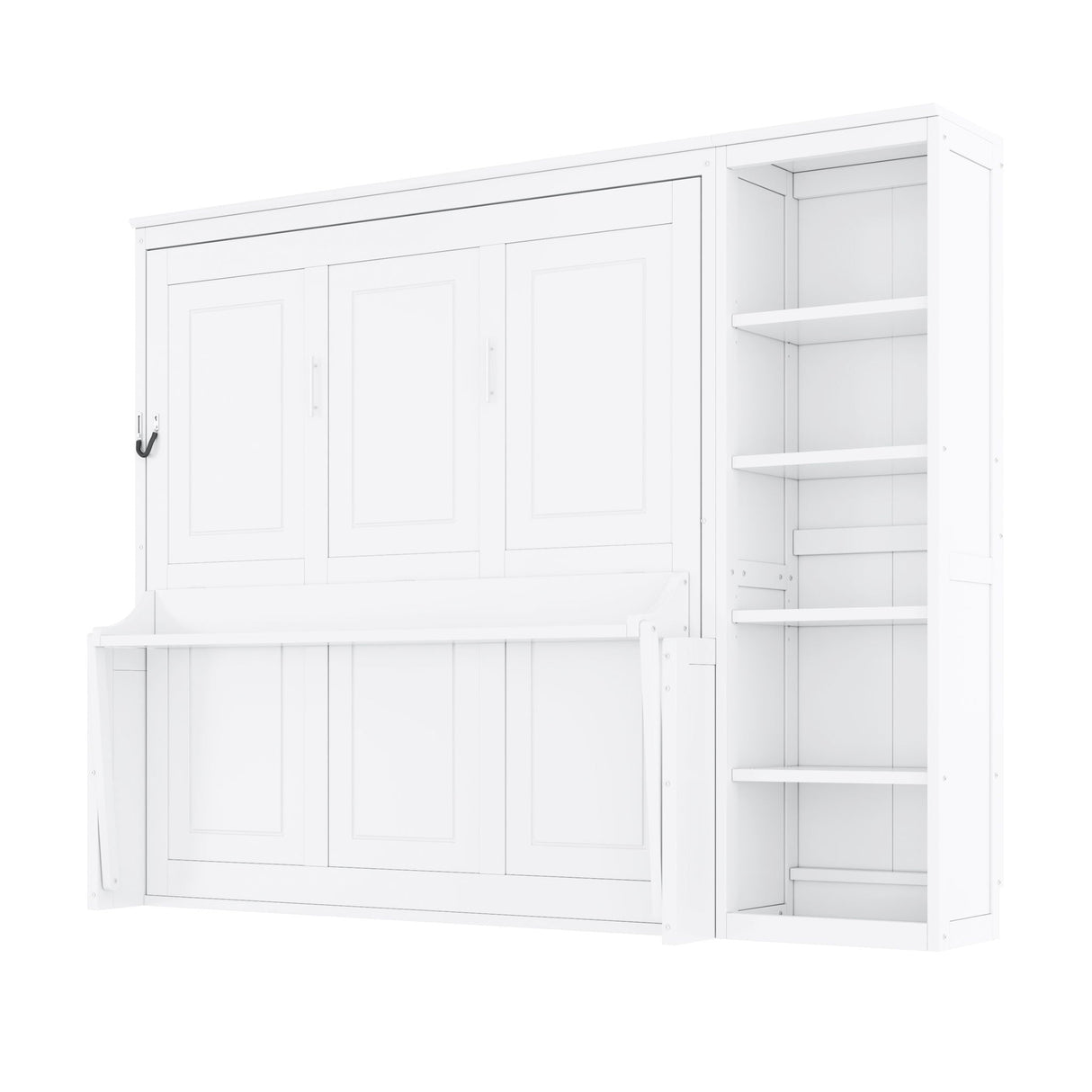Sturdy Murphy Bed With Desk And Bookshelf