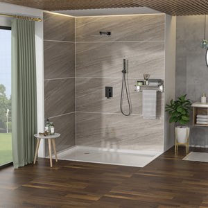 Dual Shower Head 10" Wall Mounted Square Shower System