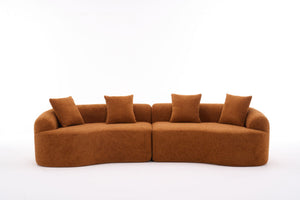 4 Seater Sofa With Fabric, 30D, 60 Hardness Full Sponge, 4 Pillow For Living Room, Home Furniture Sleeper Sectional Sofa For Apartment