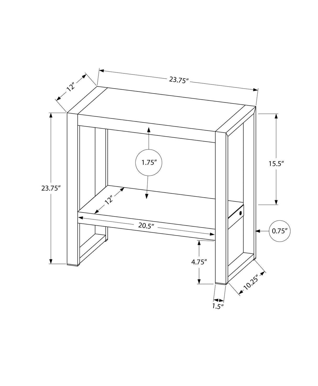 Accent Table Side Industrial Flexible Placement