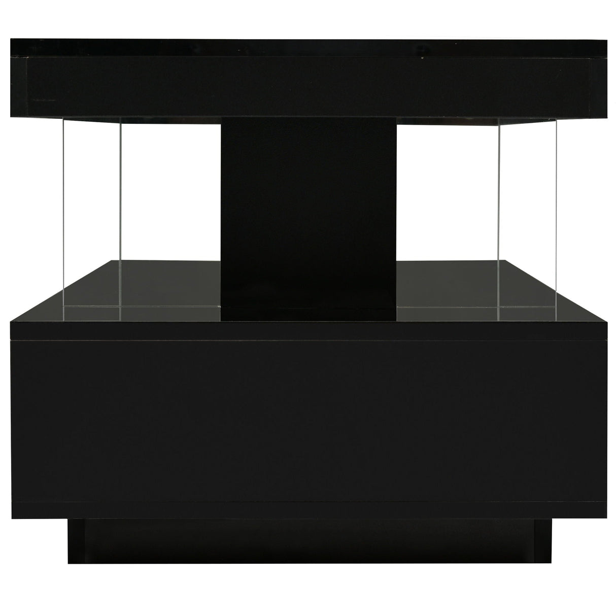 LED Coffee Table With 2 Drawers And Display Shelves
