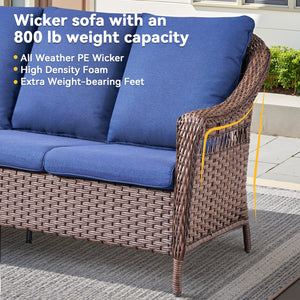 67.3" Outdoor Wicker Patio Sofa