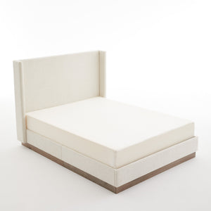 Hosford Upholstered Wingback Bed - King - Oat Boucle Fabric