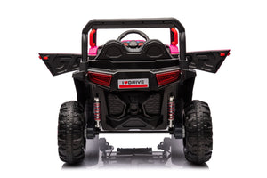 12V7A*1 30W*4 Four-Wheel Drive Seat One Button Start, Forward And Backward, High And Low Speed, Music, Front Light, Power Display, Two Doors Can Open, 2.4G R / C, Seat Belt Four Wheel Absorber