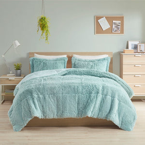 Shaggy Long Fur Comforter Mini Set with Hypoallergenic Fill - King/Cal King