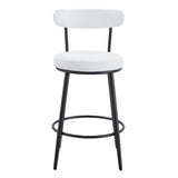 Fashionable Ergonomic High Legged Bar Chairs with White Fabric CushionsSet of 2