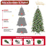 6ft Pre-Lit Artificial Christmas Tree with 380 Warm White LED Lights