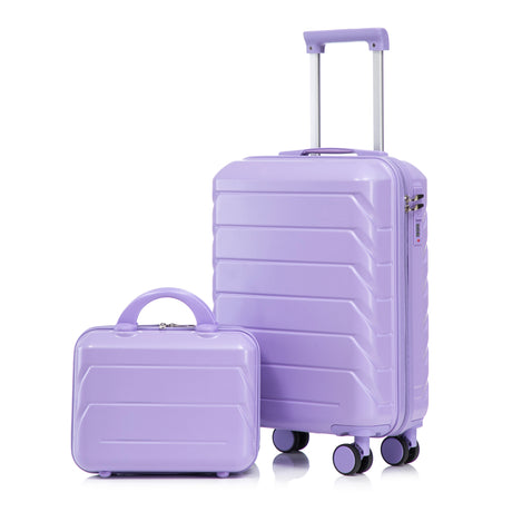 14'/20' 2 pcs/set in ABS Spinner Wheel Luggage (Purple)