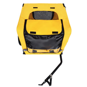 Pet Bike Trailer with Steel Frame and Foldable Design - Red