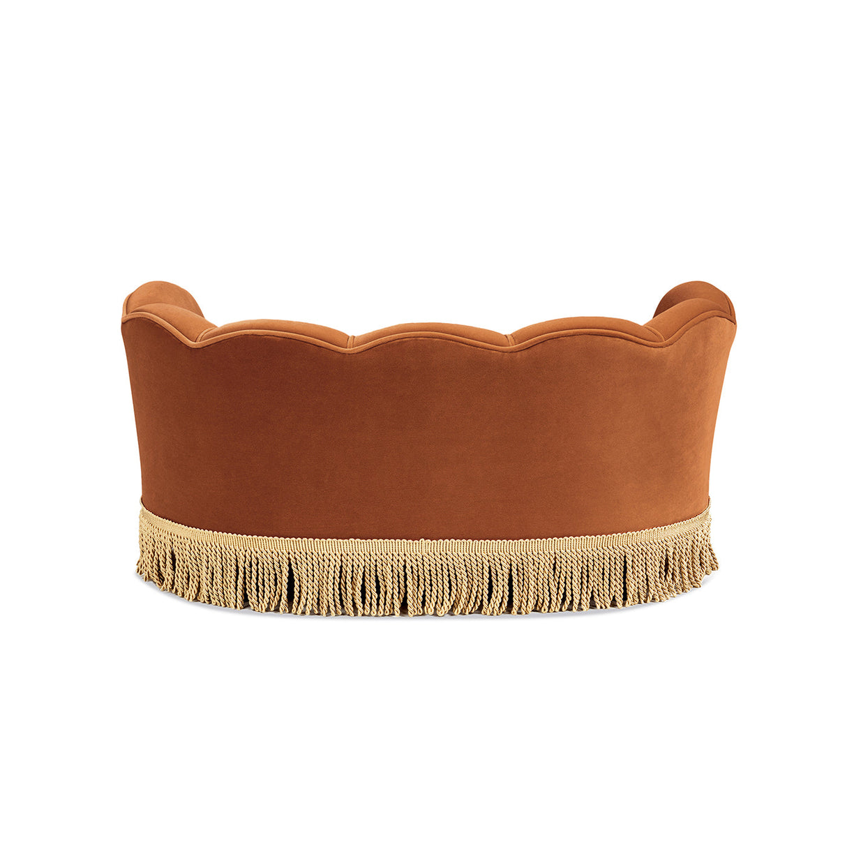Clara 34.5" Scalloped Pet Sofa Bed, Medium, Burnt