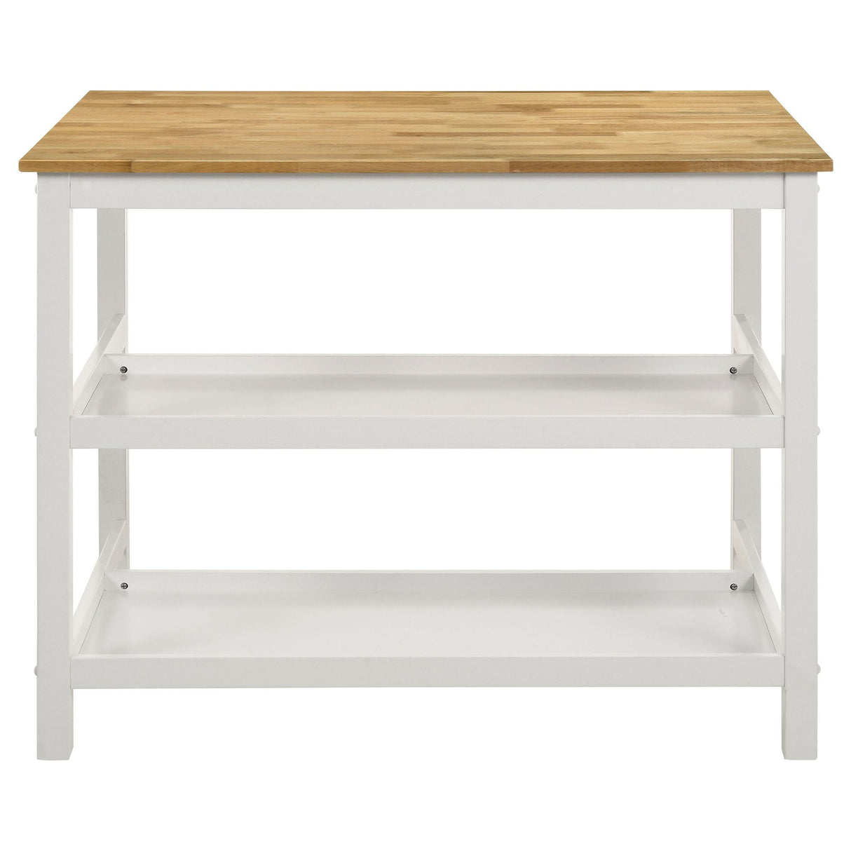 Cowichan - Kitchen Island Counter Table With Pot Rack - White