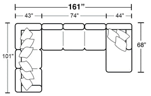 Glacier - Sectional With Included Accent Pillows