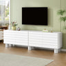 Stylish Thick Wavy Door TV Cabinet with Adjustable Shelves