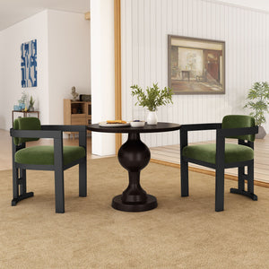 Stylish Indoor Upholstered Wood Dining Chair Set of 2