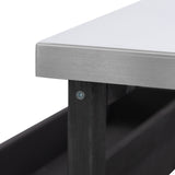 K&K Outdoor Kitchen Island with Rolling Bar Cart and Storage Cabinet