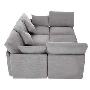 Sectional Sofa Modular U-Shaped With Ottoman & USB Ports