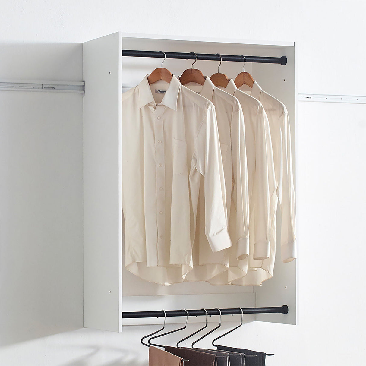 Devi - Wall Mounted Wood Closet System, Modular Units