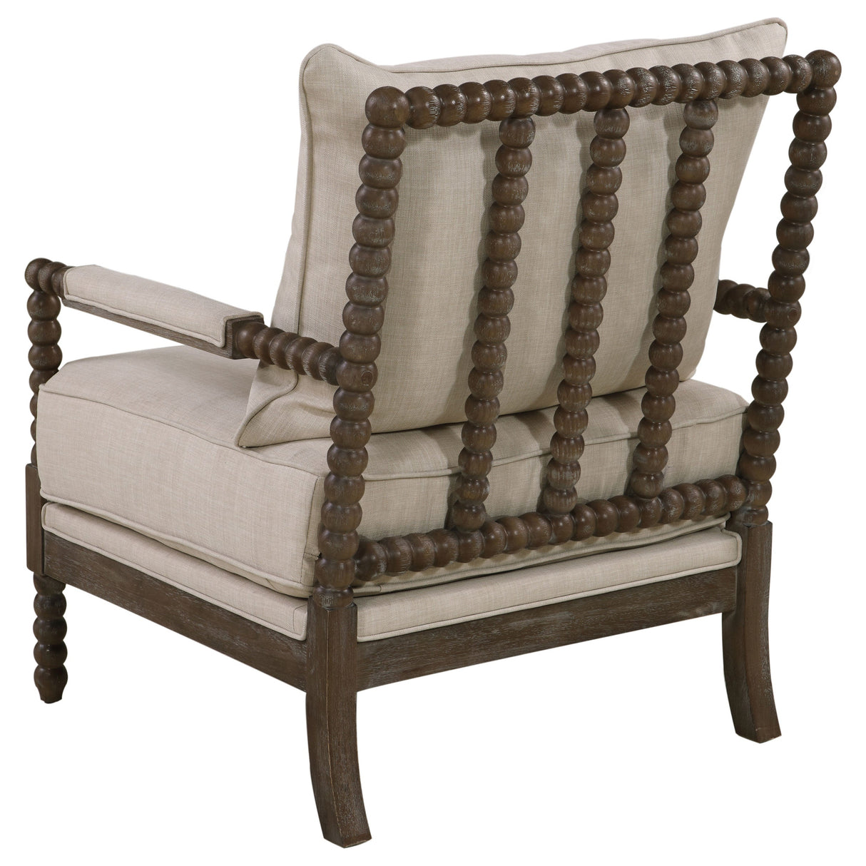 Upholstered Bobbin Accent Chair