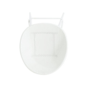Modern Gable Outdoor Barstool Set of 2 with Perforated Design - White