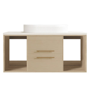Modern 39.3 Wall-Mounted Bathroom Vanity with Ceramic Sink
